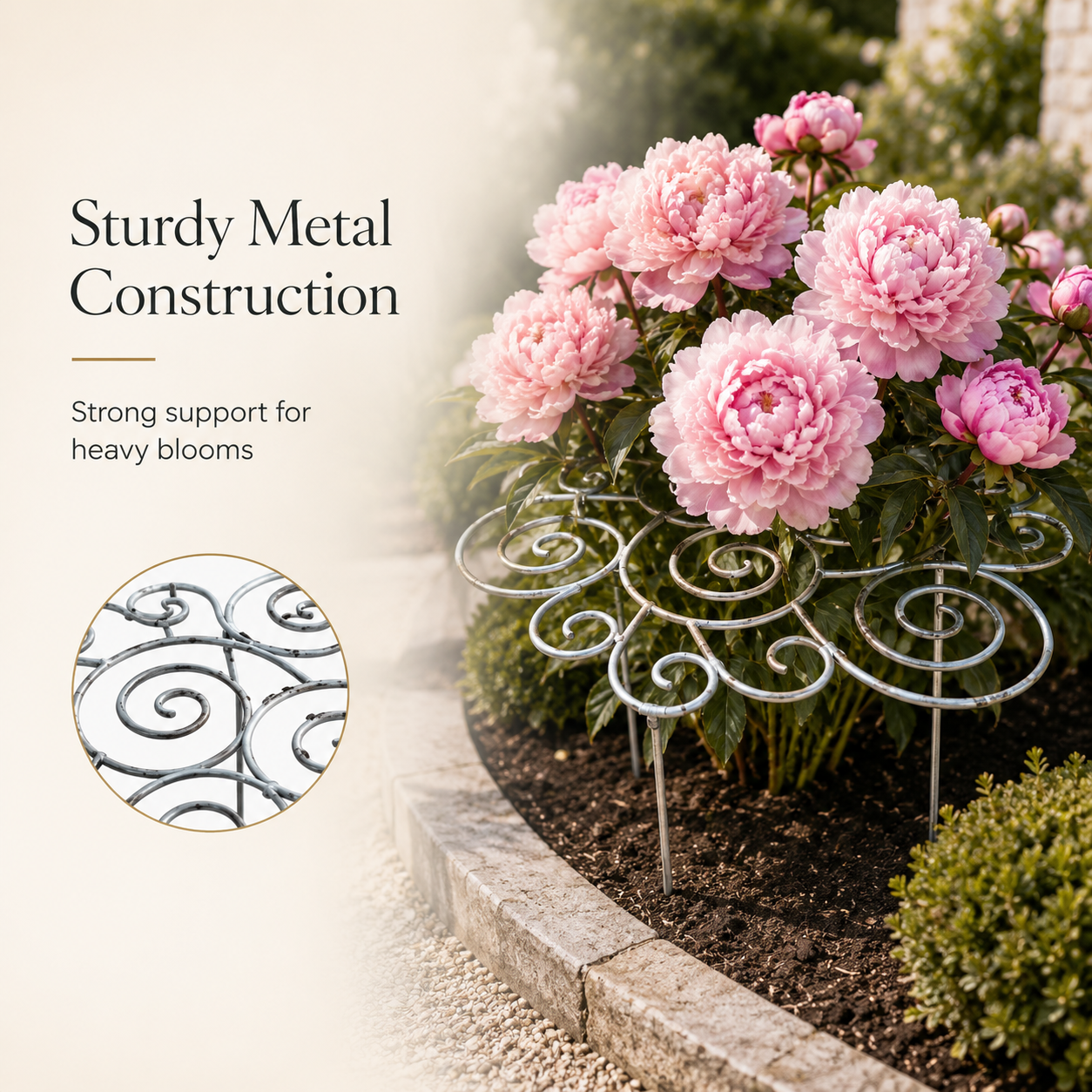 Versatile Metal Premium Metal Plant Support Rings for Garden & Indoor Pots