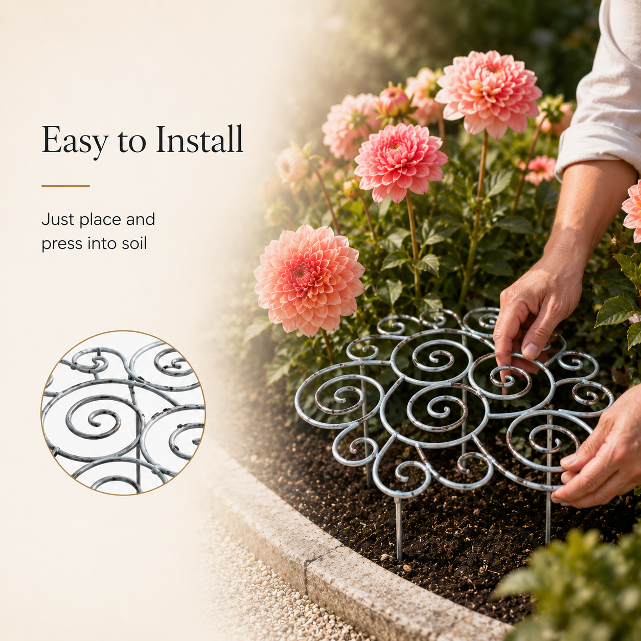 Versatile Metal Premium Metal Plant Support Rings for Garden & Indoor Pots