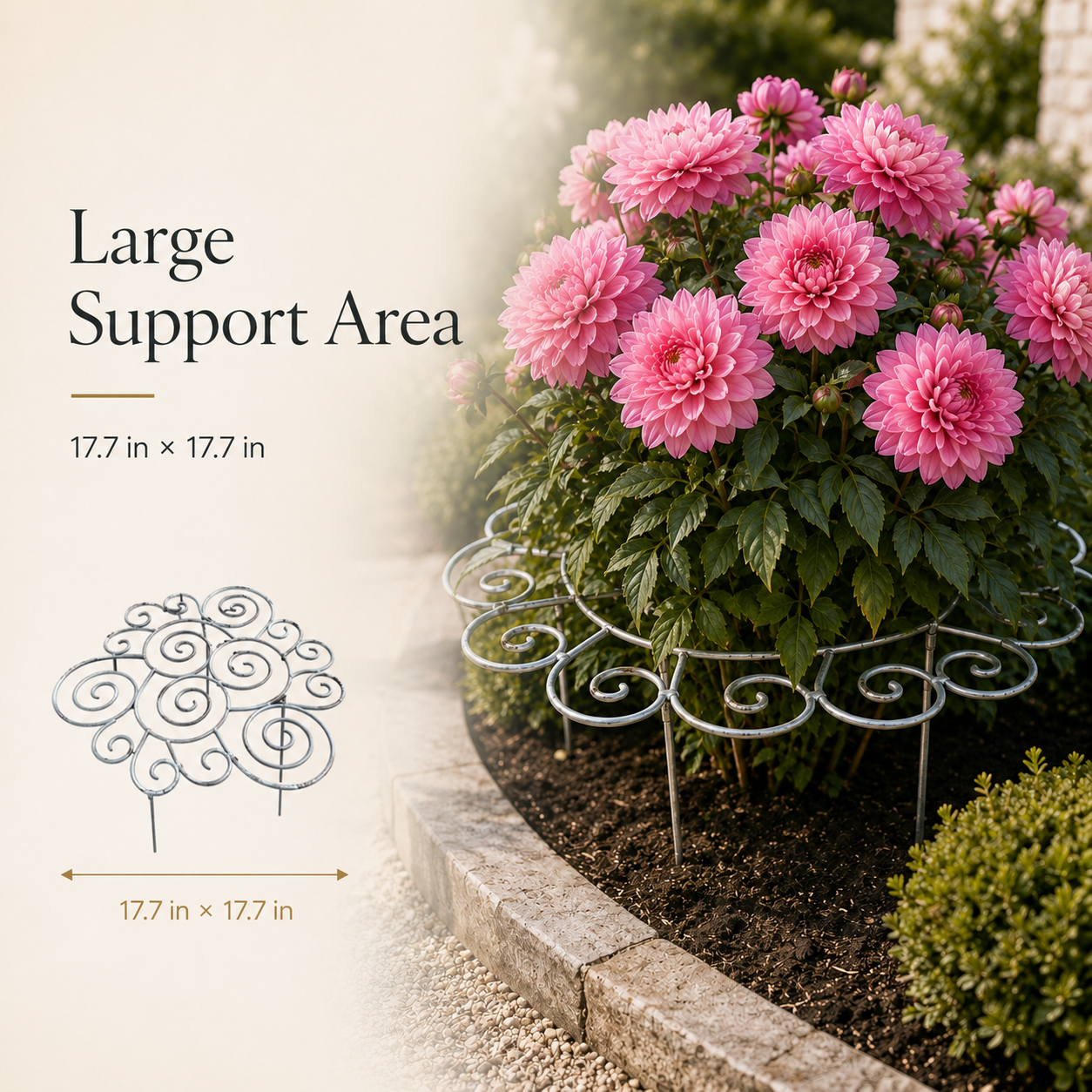 Versatile Metal Premium Metal Plant Support Rings for Garden & Indoor Pots