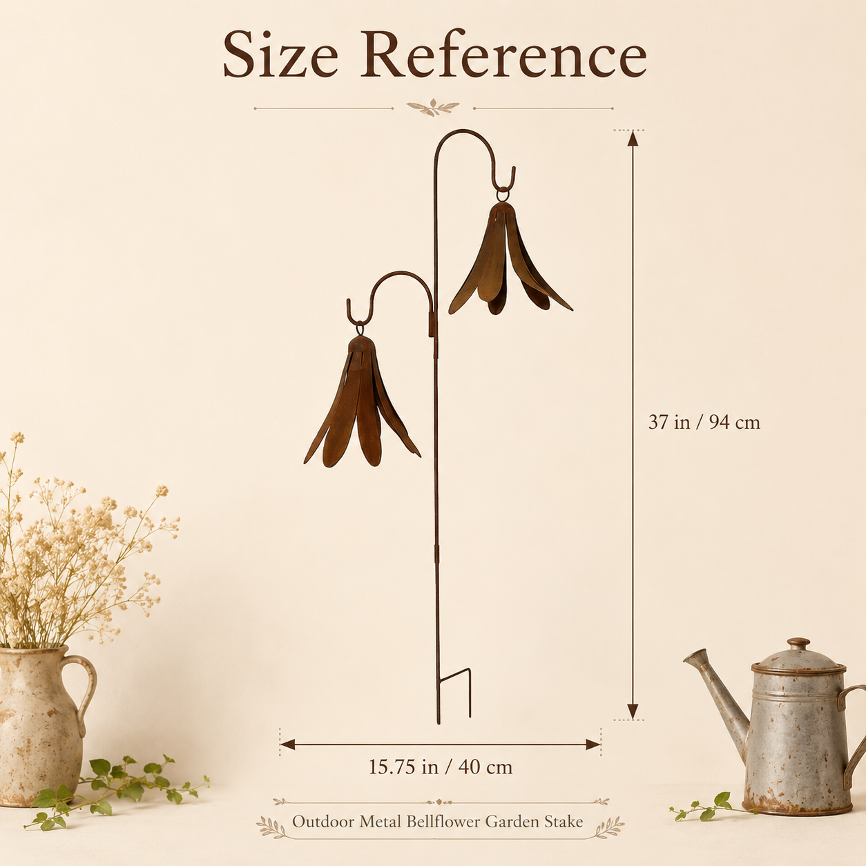 Rustic Bellflower Metal Garden Stake