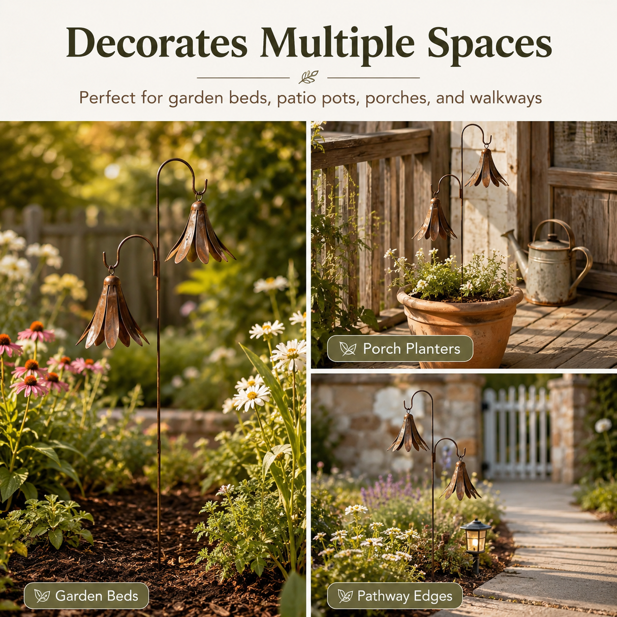 Rustic Bellflower Metal Garden Stake