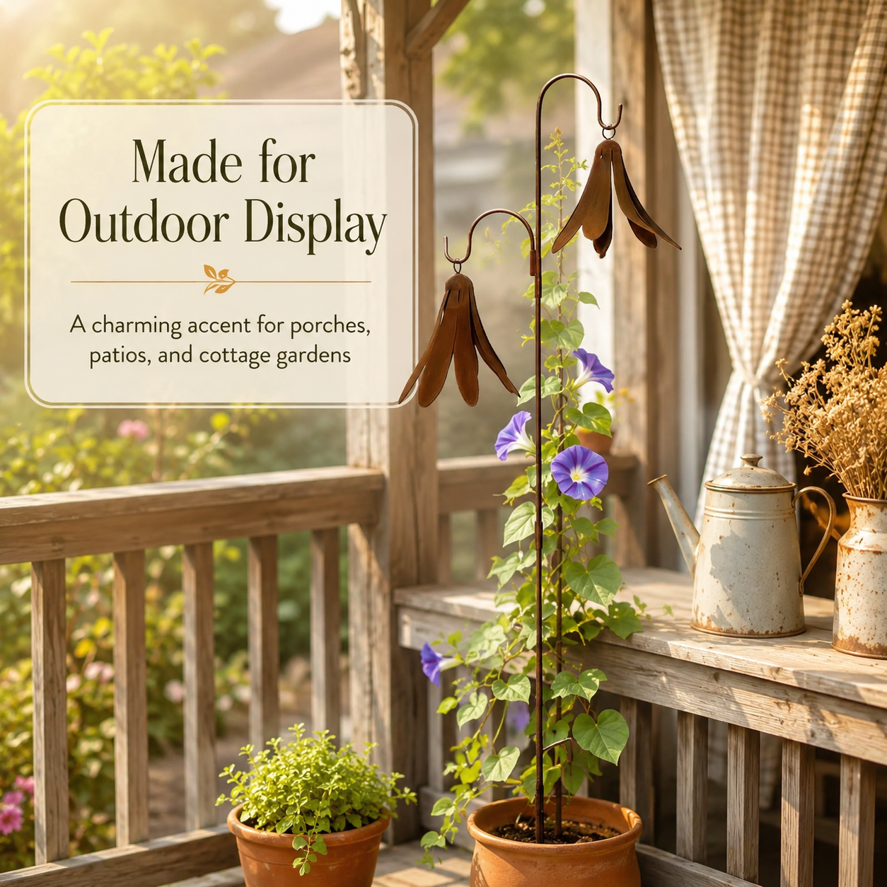 Rustic Bellflower Metal Garden Stake