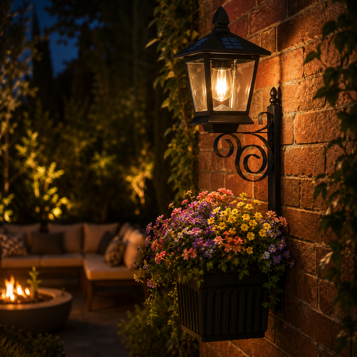 Waterproof Solar-Powered Flower Pot Light – Warm White Light, Suitable For Courtyards, Porches, And Entrances.
