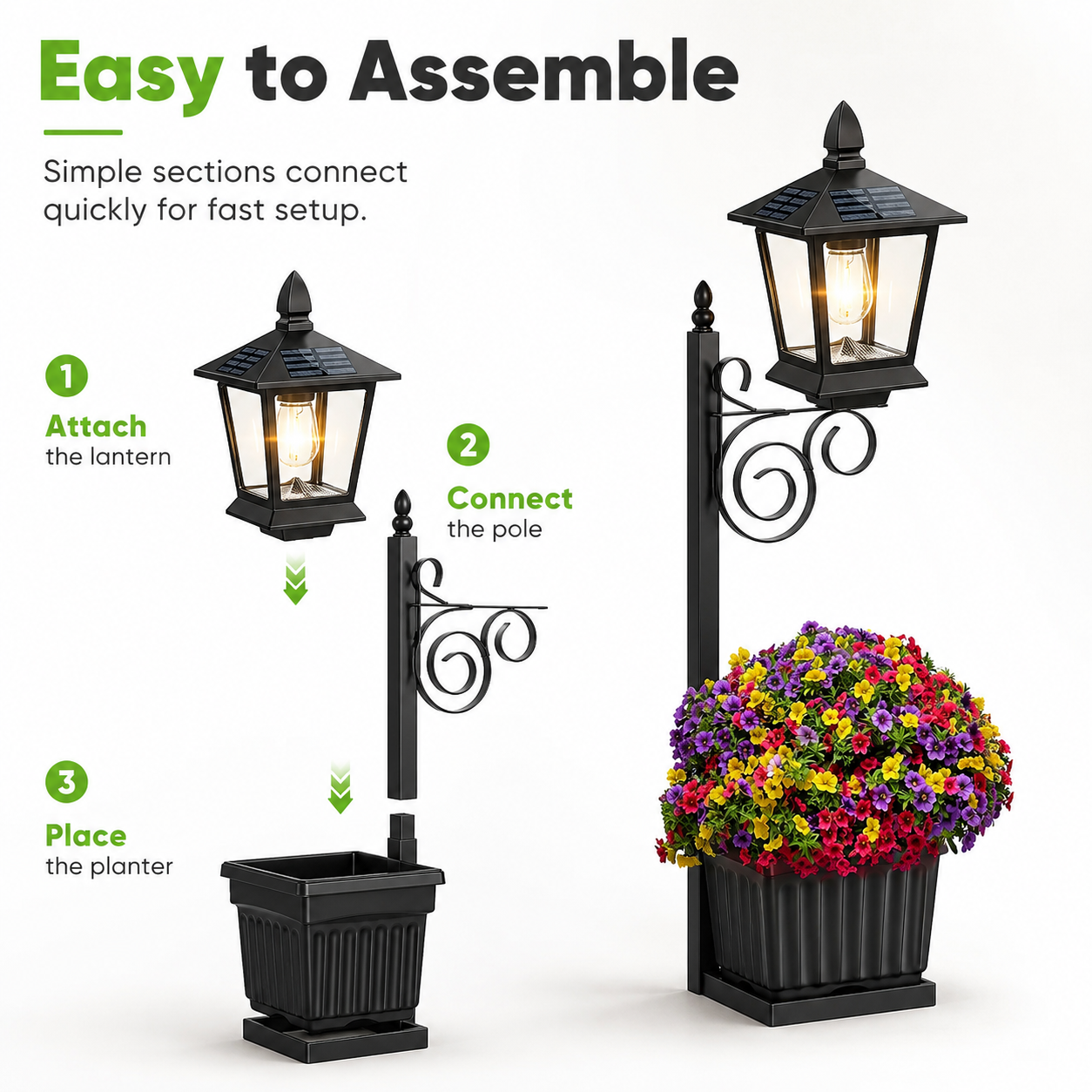 Waterproof Solar-Powered Flower Pot Light – Warm White Light, Suitable For Courtyards, Porches, And Entrances.