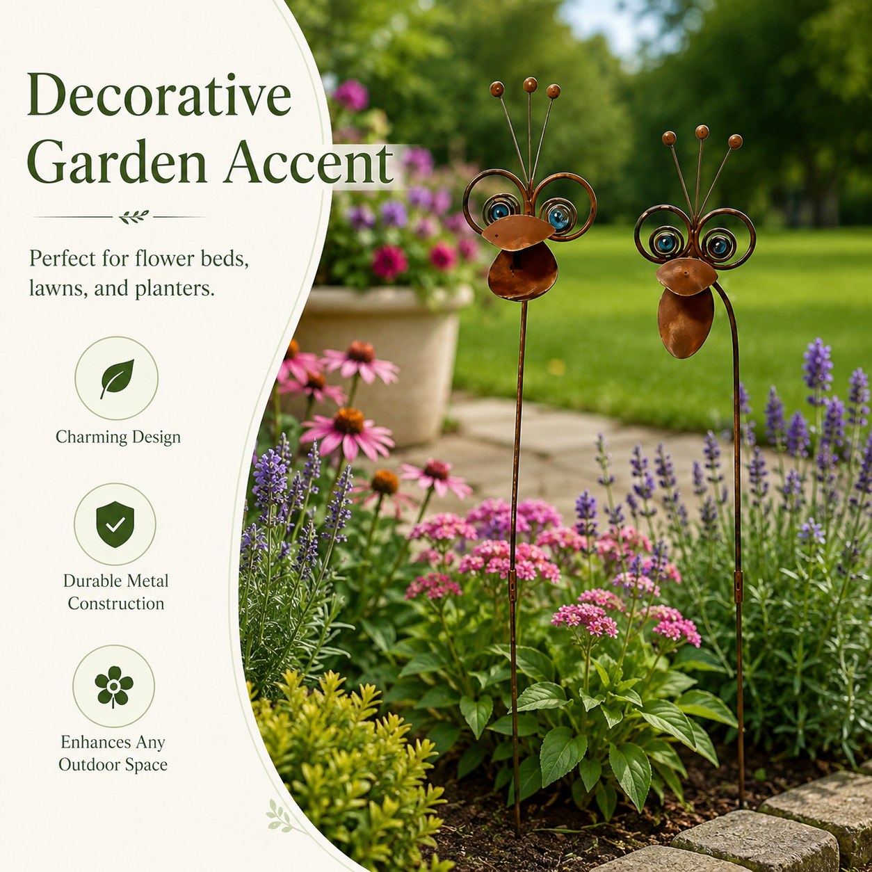 Rustic Metal Big-Beak Toucan Garden Stakes – 2-Piece Decorative Yard Art Set