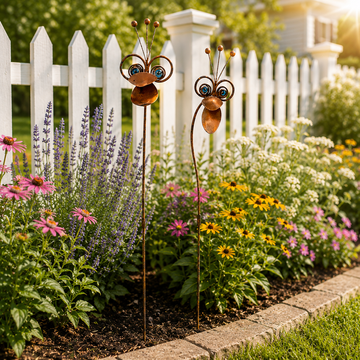 Rustic Metal Big-Beak Toucan Garden Stakes – 2-Piece Decorative Yard Art Set