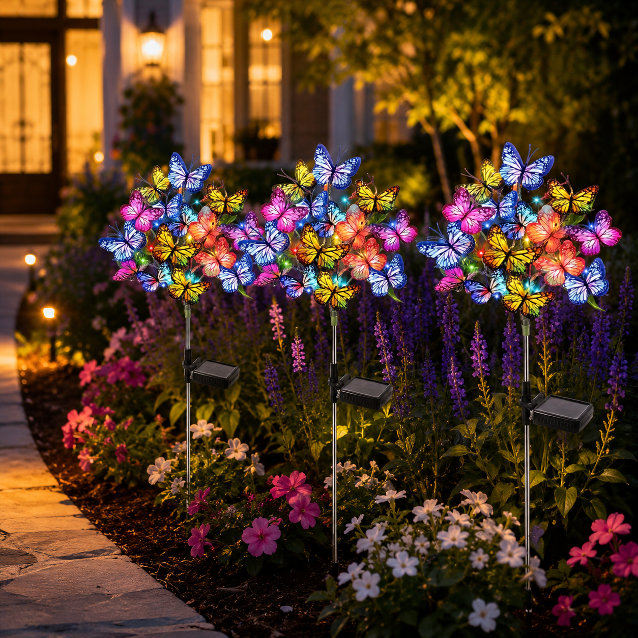 Aurora Butterfly Enchanted Butterfly Solar Garden Light Bouquet