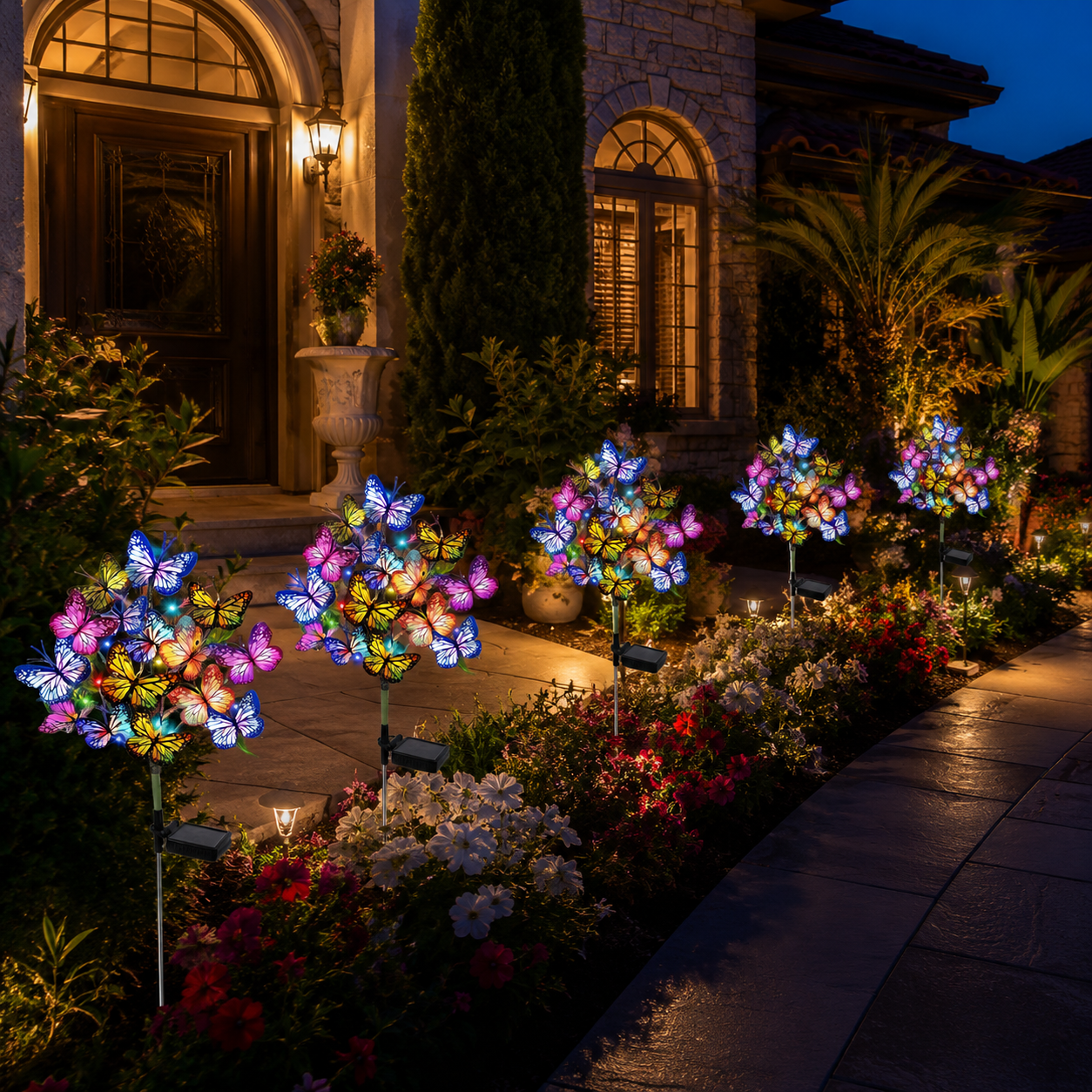 Aurora Butterfly Enchanted Butterfly Solar Garden Light Bouquet