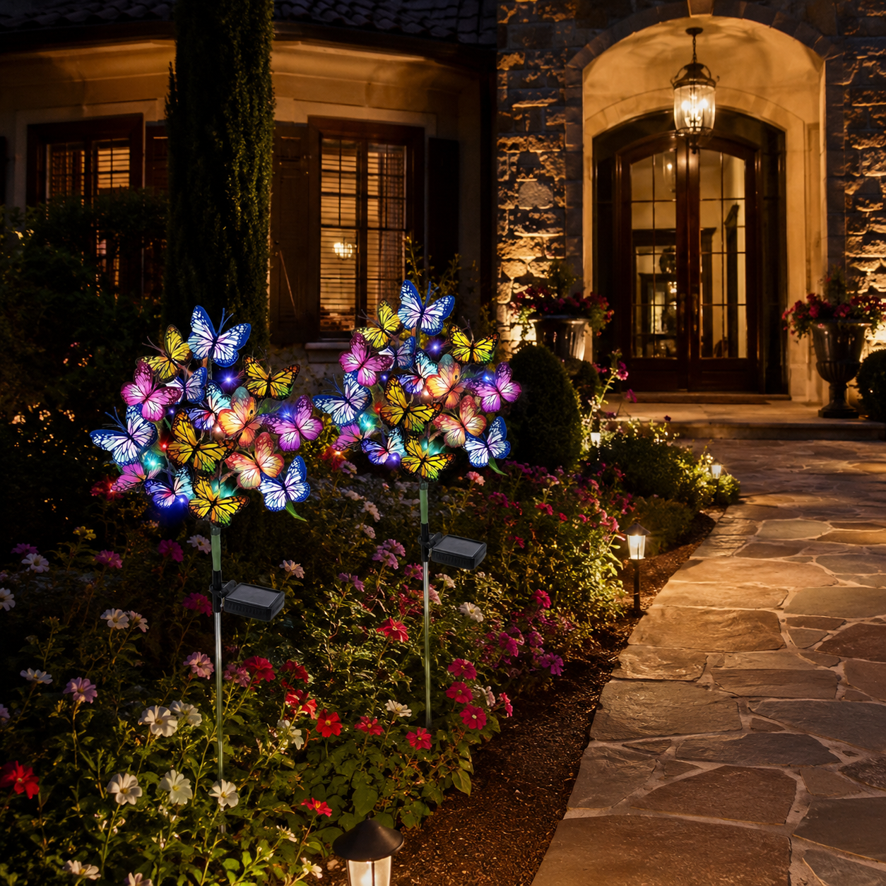 Aurora Butterfly Enchanted Butterfly Solar Garden Light Bouquet