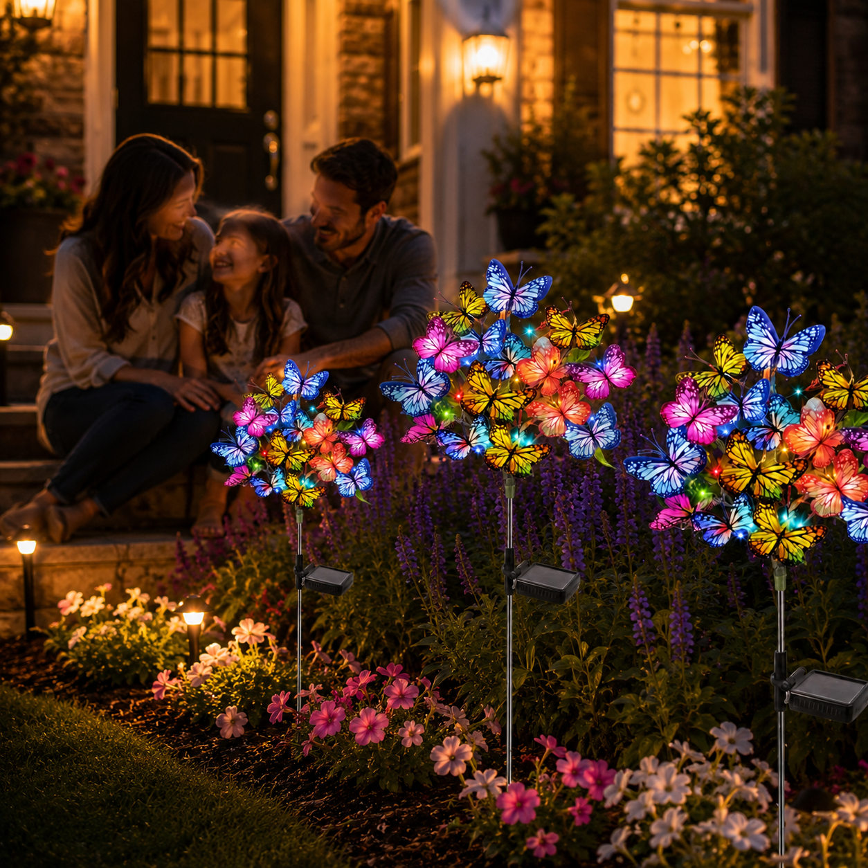 Aurora Butterfly Enchanted Butterfly Solar Garden Light Bouquet