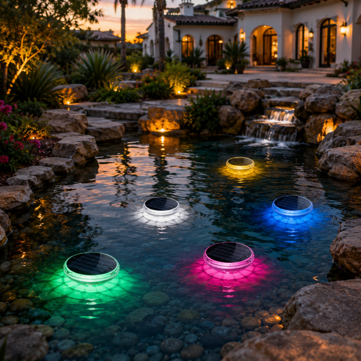 2pcs-AquaGlow™ Floating Solar Pool Lights – 9 Colors, Smart Timer & Effortless Outdoor Décor