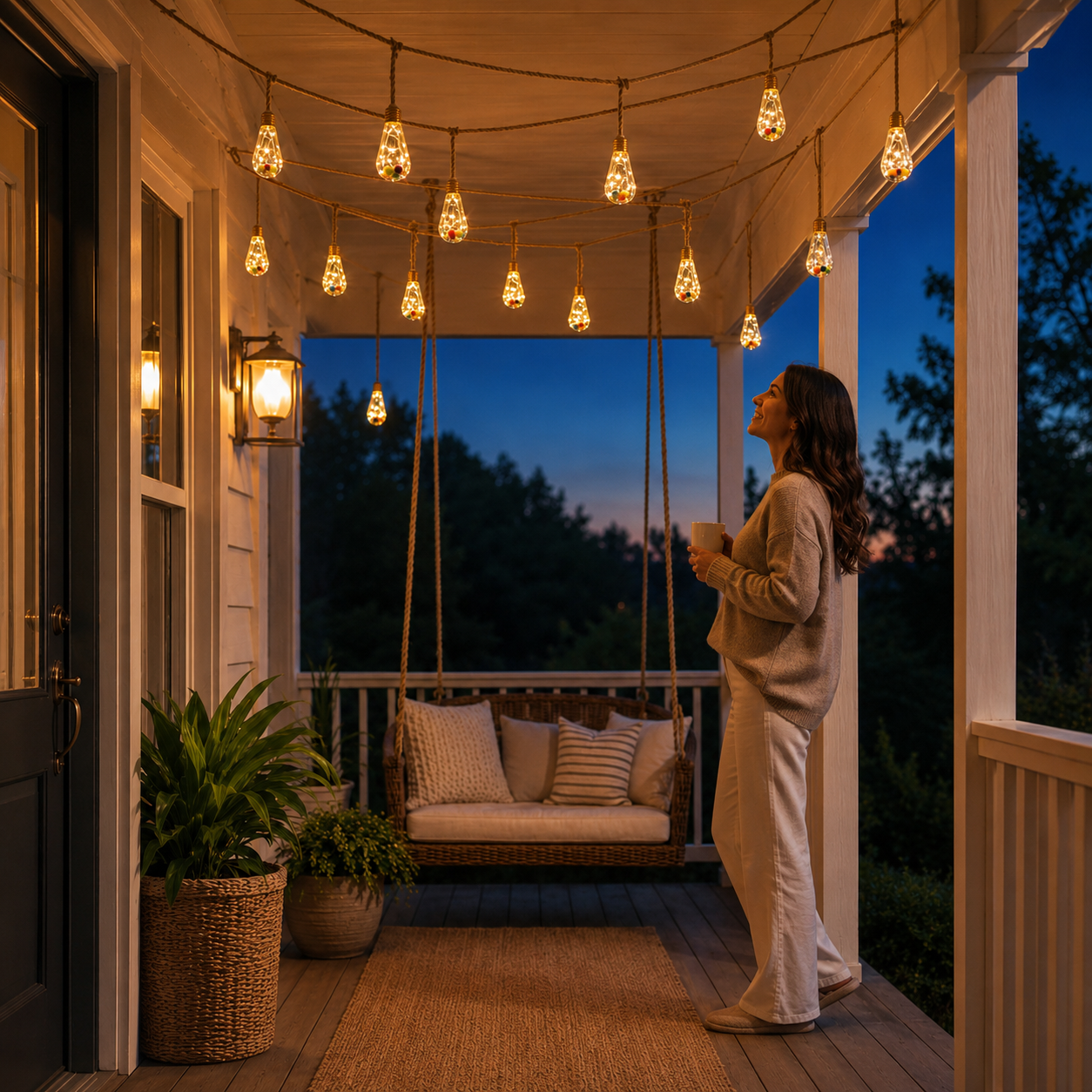 8M Solar Hanging Bulb Lights for Garden & Patio Décor