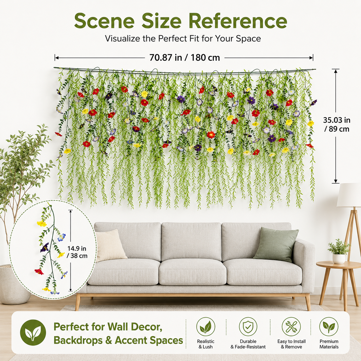DIY Floral Vine Curtain – Mixed-Color Morning Glory & Weeping Willow