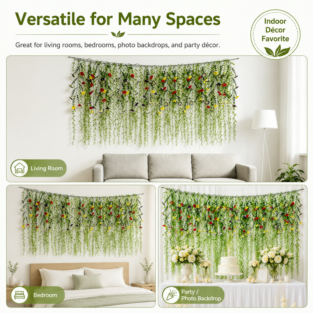 DIY Floral Vine Curtain – Mixed-Color Morning Glory & Weeping Willow