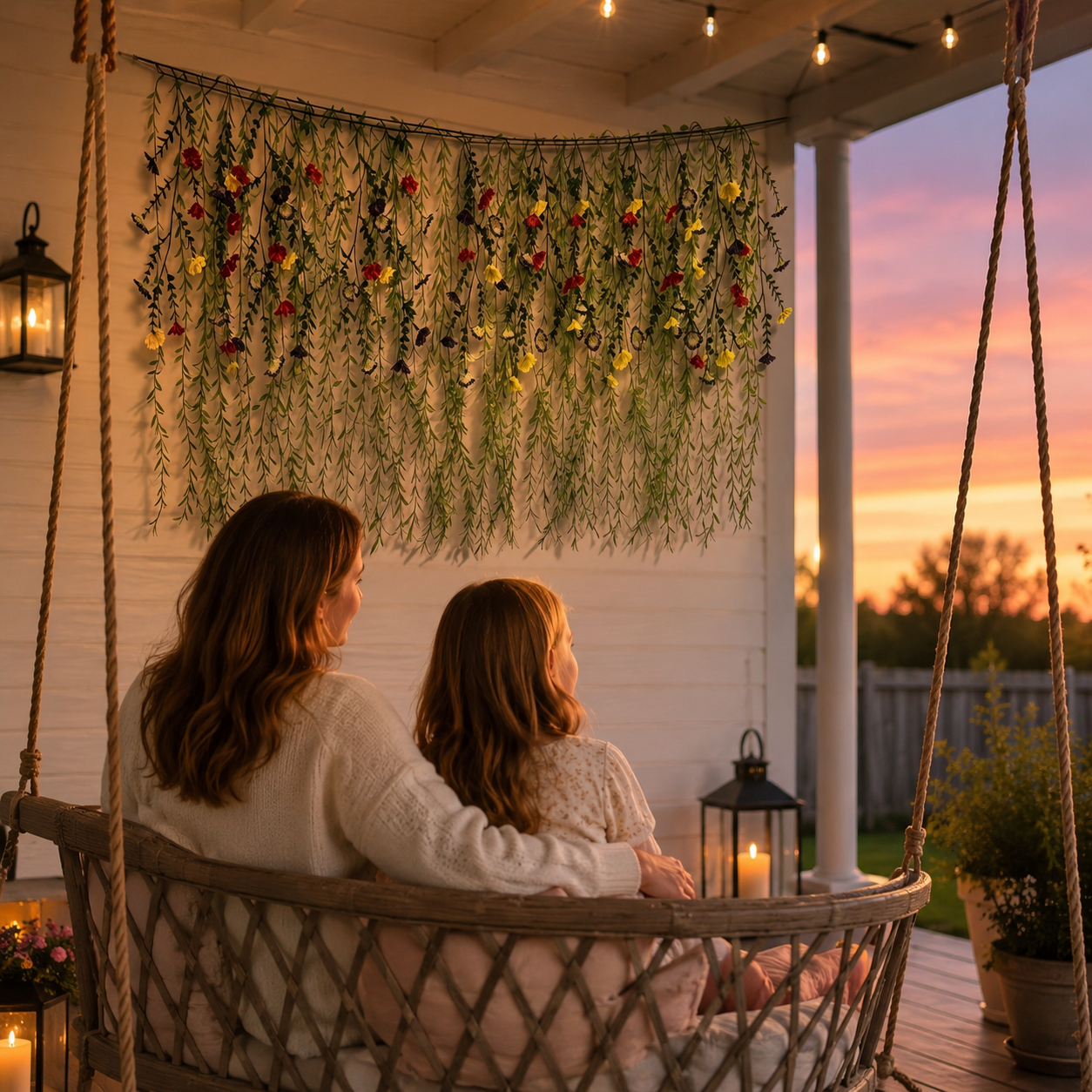 DIY Floral Vine Curtain – Mixed-Color Morning Glory & Weeping Willow