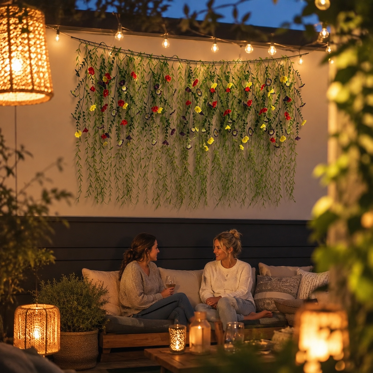 DIY Floral Vine Curtain – Mixed-Color Morning Glory & Weeping Willow
