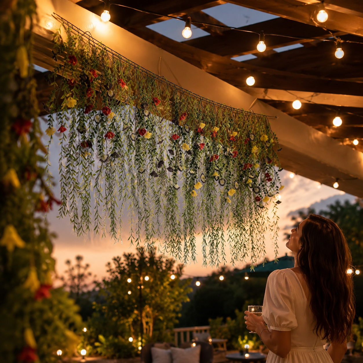 DIY Floral Vine Curtain – Mixed-Color Morning Glory & Weeping Willow