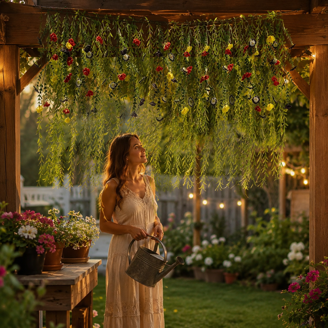 DIY Floral Vine Curtain – Mixed-Color Morning Glory & Weeping Willow