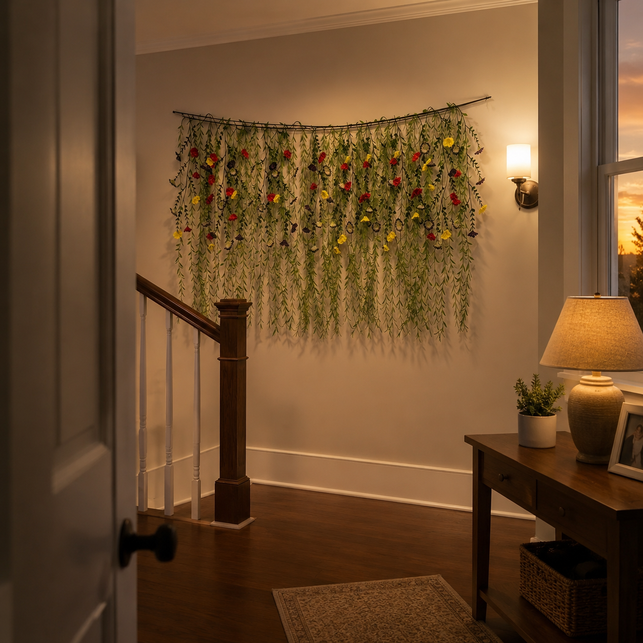 DIY Floral Vine Curtain – Mixed-Color Morning Glory & Weeping Willow