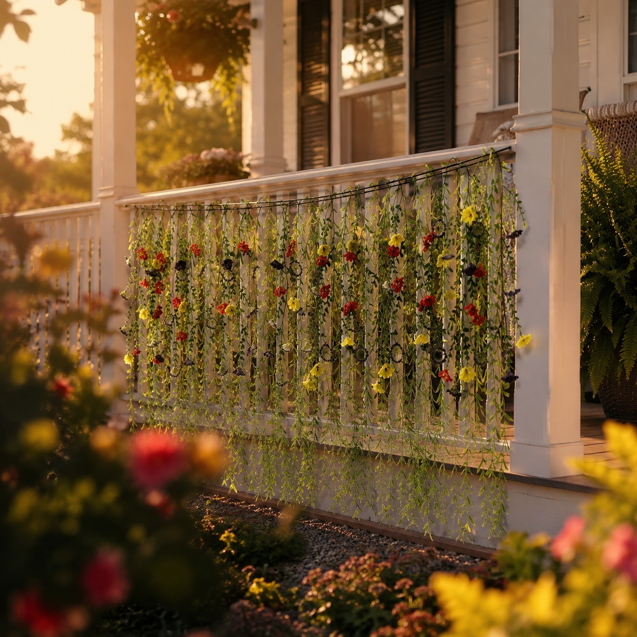 DIY Floral Vine Curtain – Mixed-Color Morning Glory & Weeping Willow