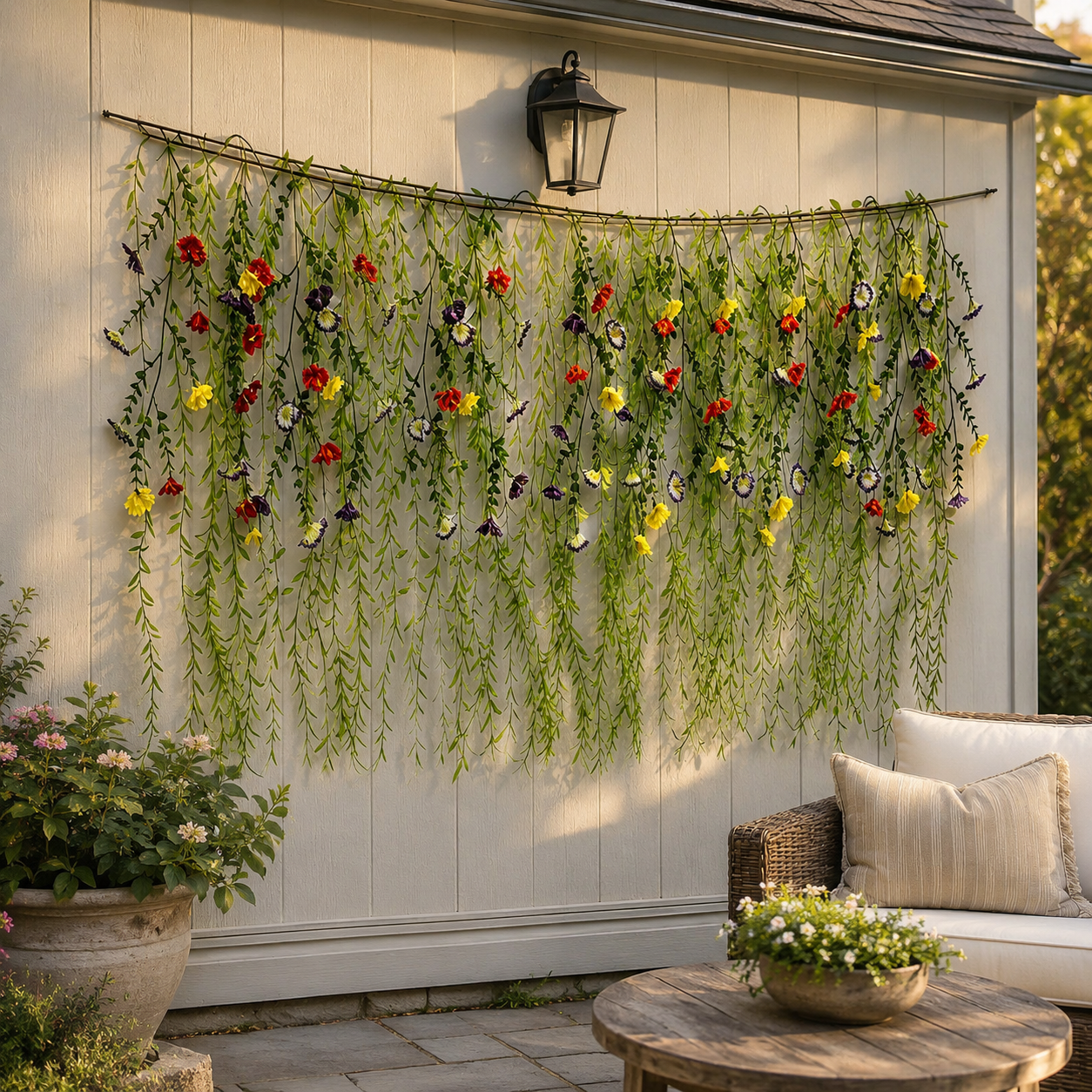 DIY Floral Vine Curtain – Mixed-Color Morning Glory & Weeping Willow