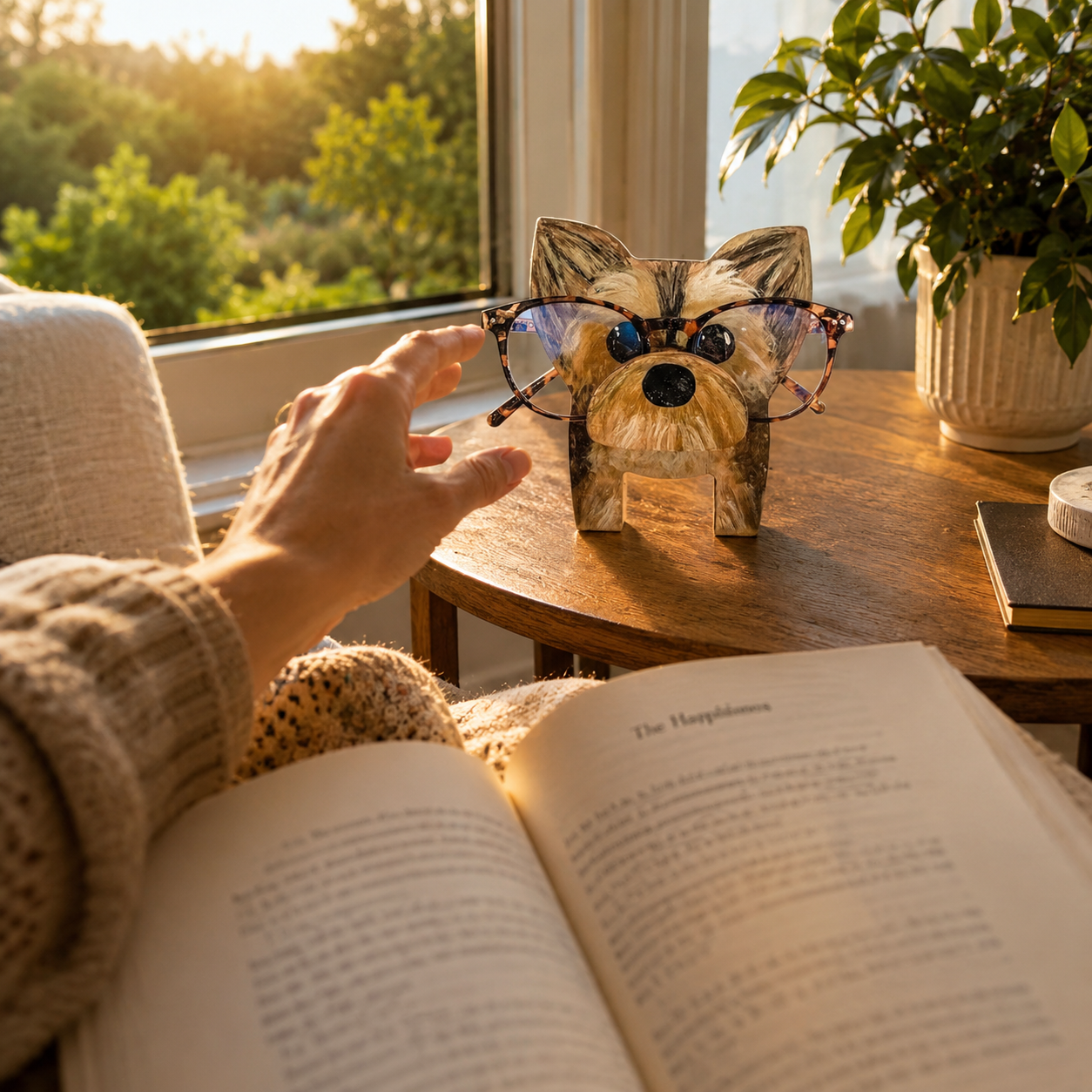 Cute Dog Glasses Stand – A Warm Decorative Holder for Nightstands, Desks & Reading Corners