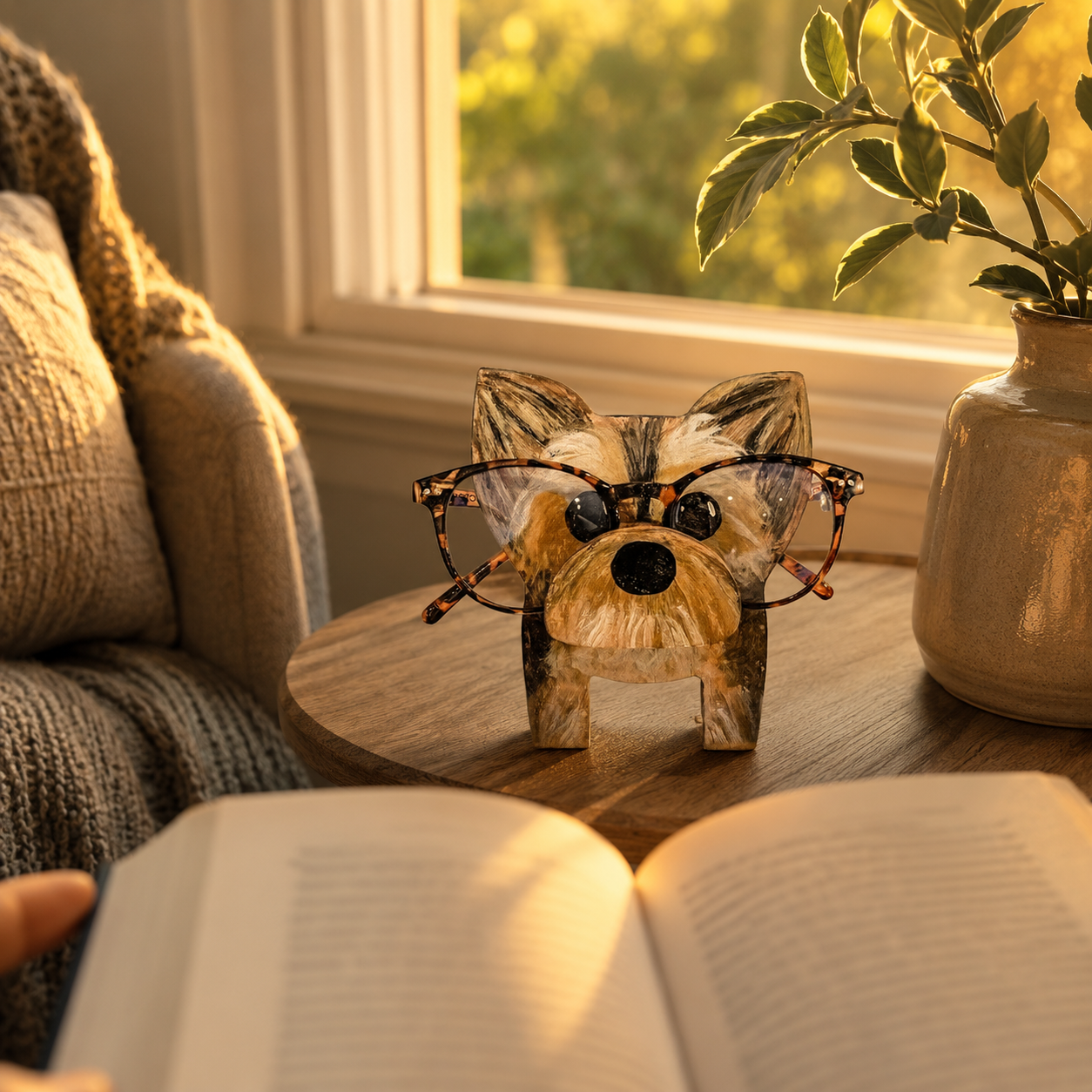 Cute Dog Glasses Stand – A Warm Decorative Holder for Nightstands, Desks & Reading Corners