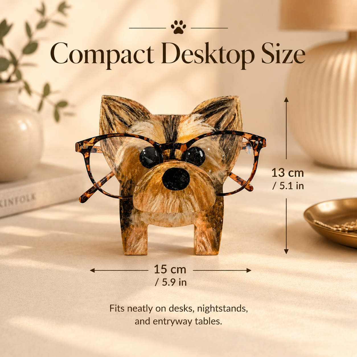 Cute Dog Glasses Stand – A Warm Decorative Holder for Nightstands, Desks & Reading Corners