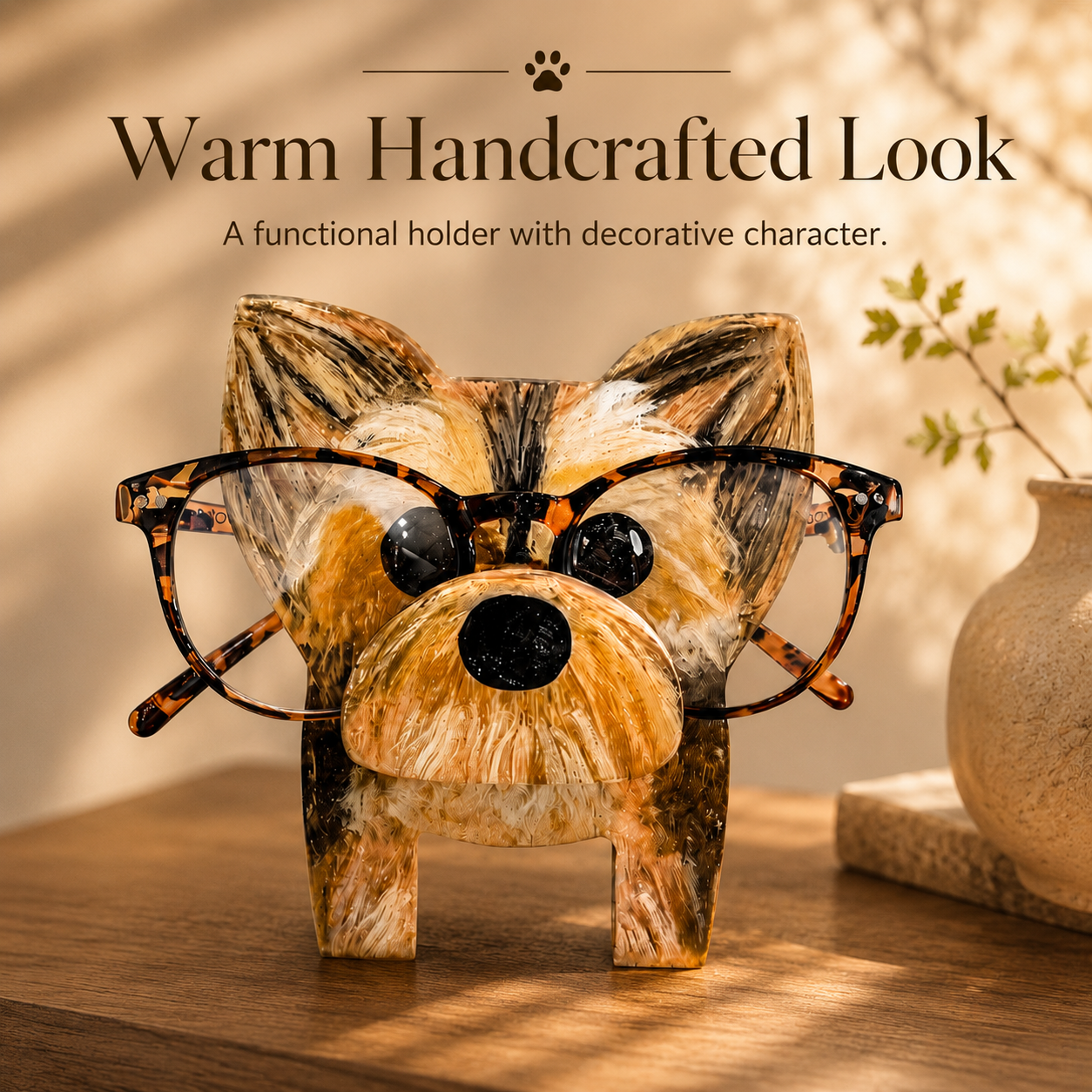 Cute Dog Glasses Stand – A Warm Decorative Holder for Nightstands, Desks & Reading Corners