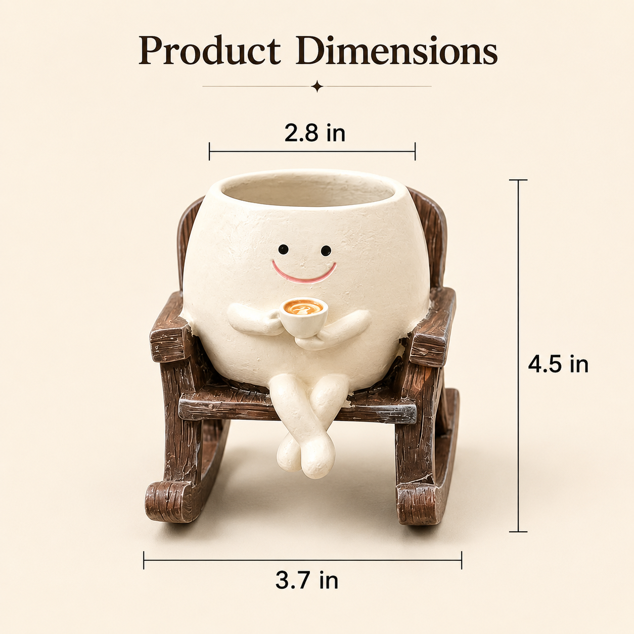 Whimsical Smiling Planter Duo – Charming Swing and Rocking Chair Pots for Home Styling
