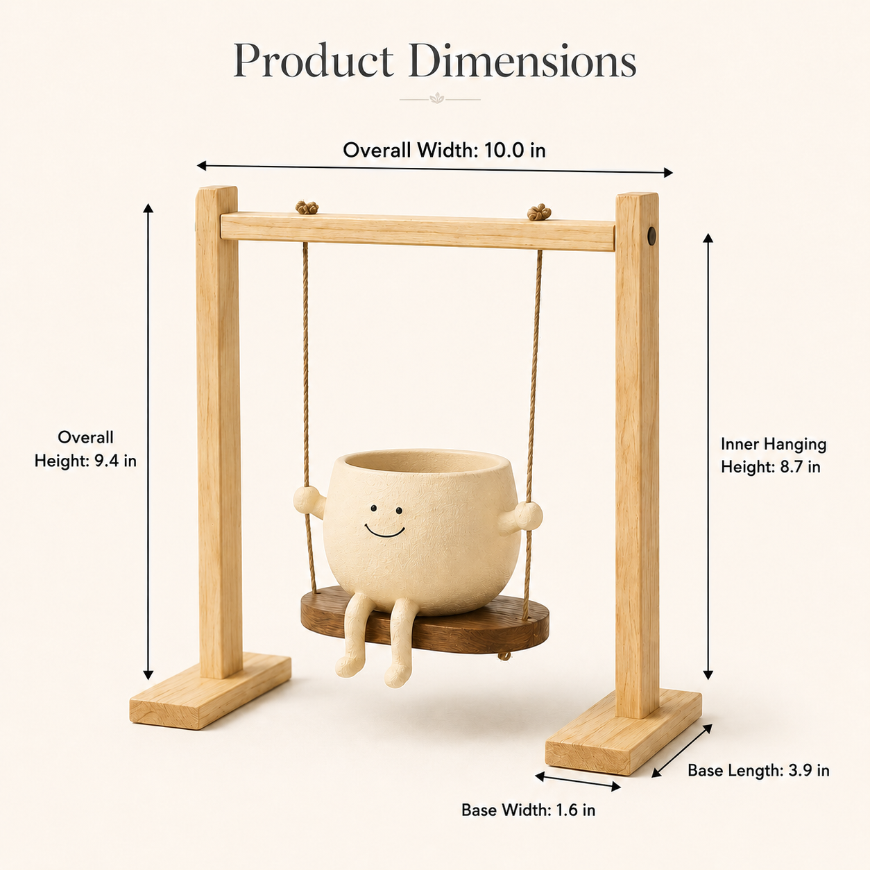 Whimsical Smiling Planter Duo – Charming Swing and Rocking Chair Pots for Home Styling