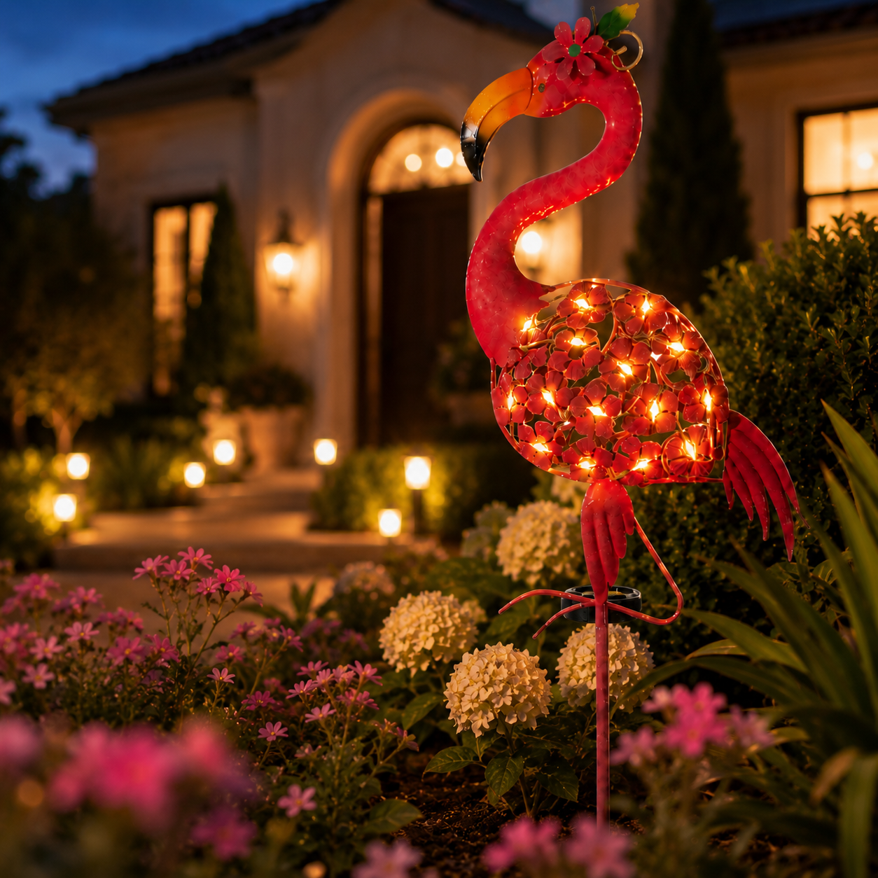 Solar Flamingo Garden Stake Light – A Glowing Statement Piece for Your Outdoor Space