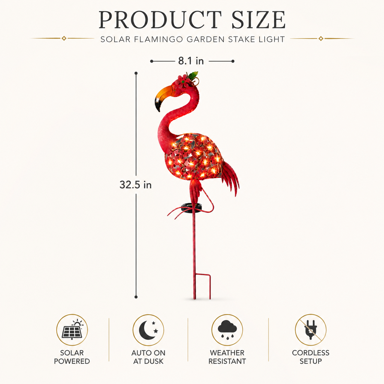 Solar Flamingo Garden Stake Light – A Glowing Statement Piece for Your Outdoor Space
