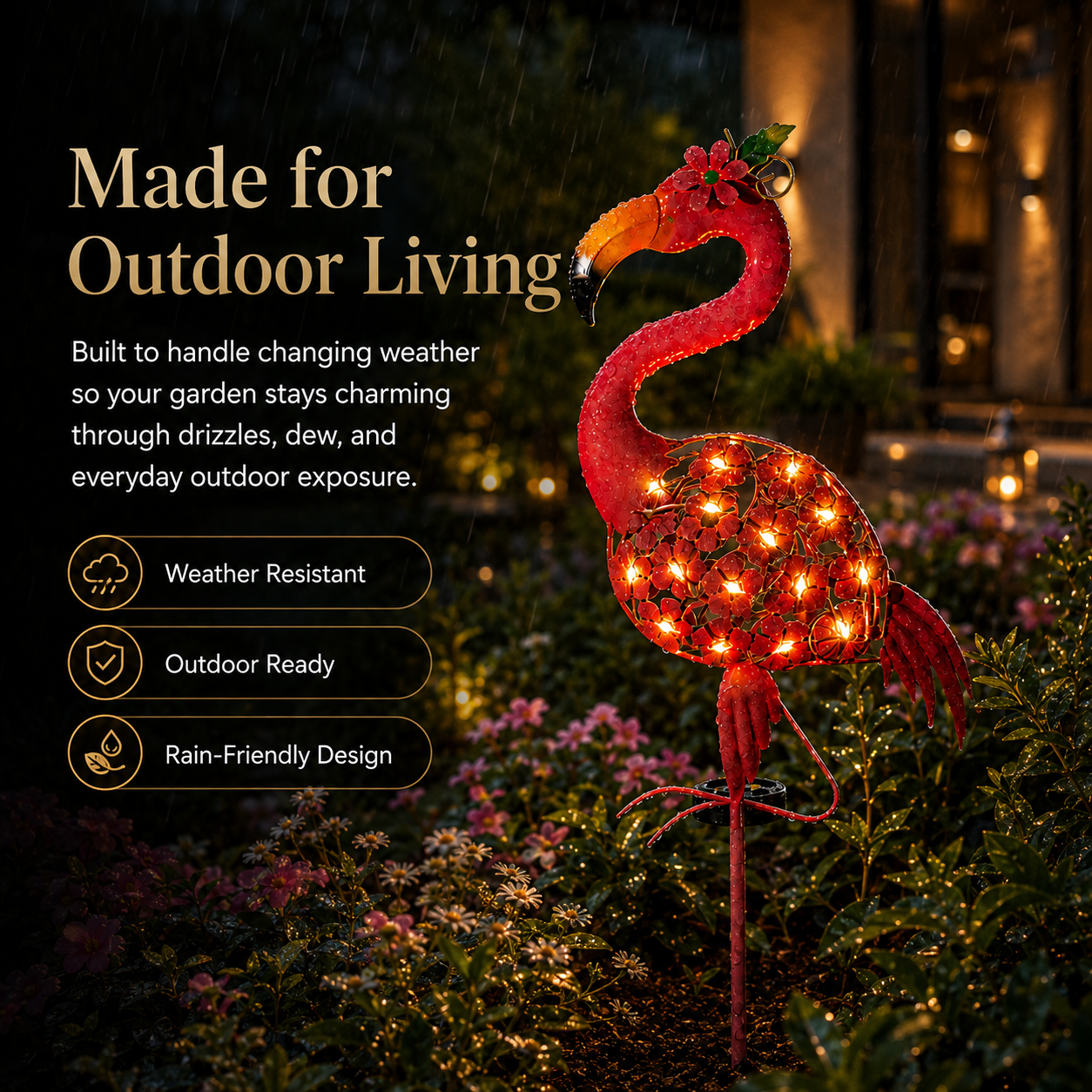 Solar Flamingo Garden Stake Light – A Glowing Statement Piece for Your Outdoor Space