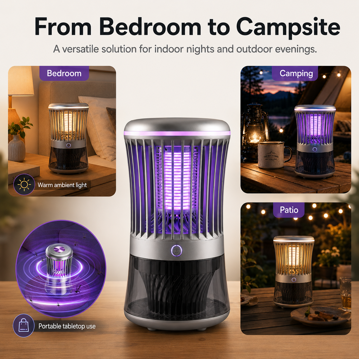2-in-1 Mosquito Trap Lantern for Home & Camping