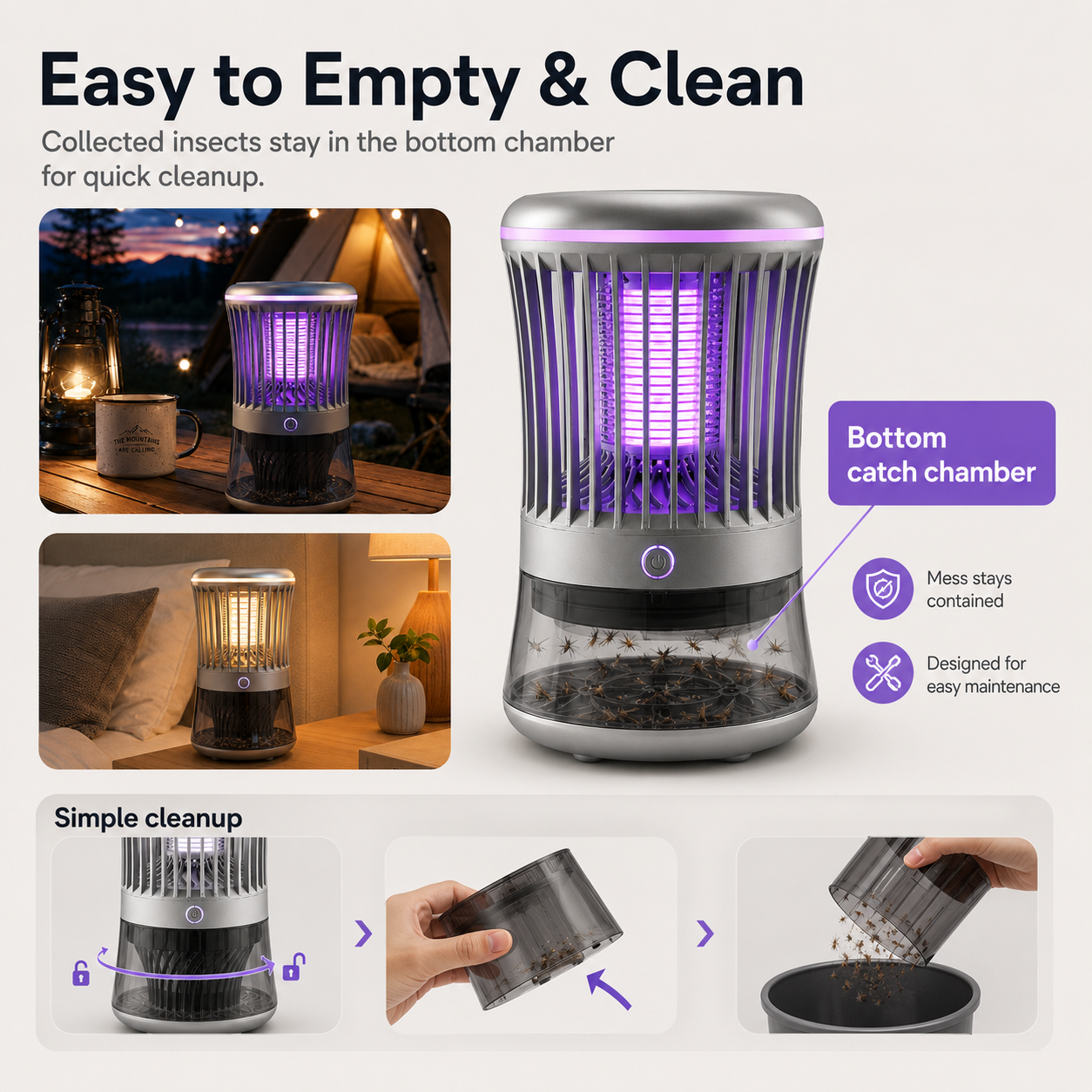 2-in-1 Mosquito Trap Lantern for Home & Camping
