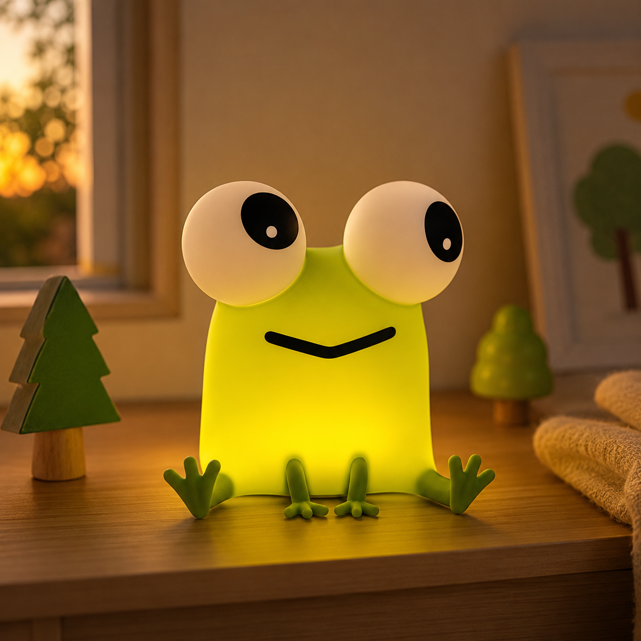 Soft Silicone Frog Lamp – Rechargeable Nursery & Bedside Night Light