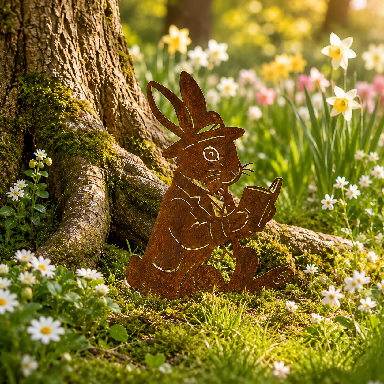 Whimsical Reading Rabbit Yard Stake – A Thoughtful Gift for Garden & Book Lovers