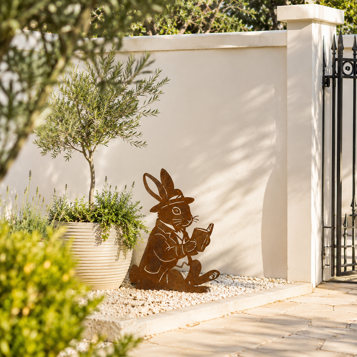 Whimsical Reading Rabbit Yard Stake – A Thoughtful Gift for Garden & Book Lovers