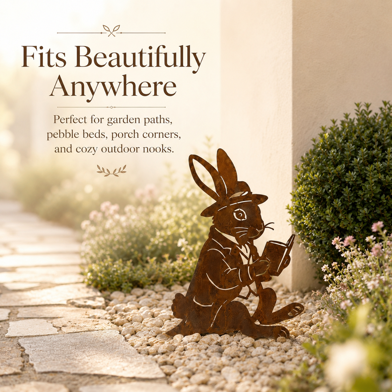 Whimsical Reading Rabbit Yard Stake – A Thoughtful Gift for Garden & Book Lovers