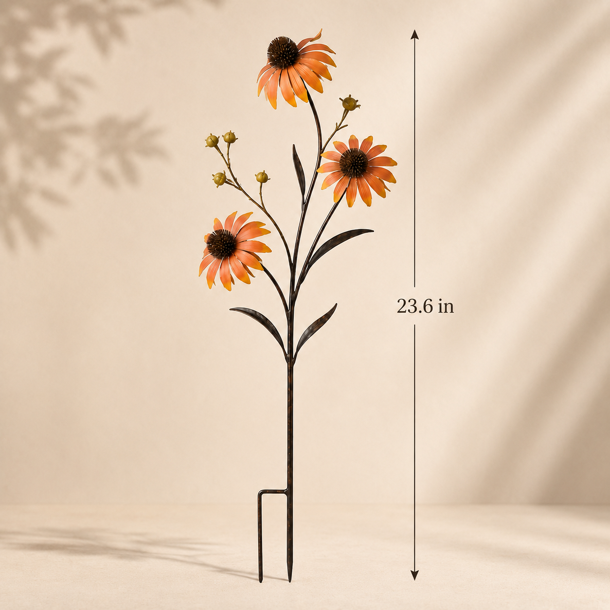 Sunset Bloom Metal Garden Sculpture – A Warm Accent for Outdoor Spaces