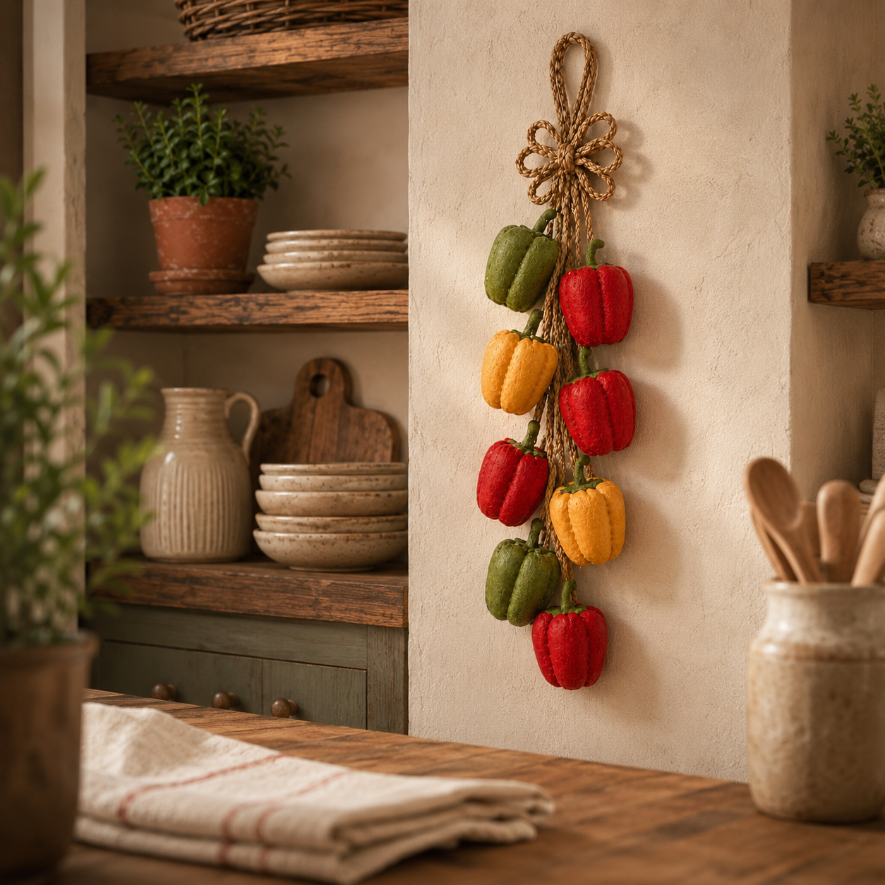 Rustic Harvest Faux Pepper Braid Wall Decor