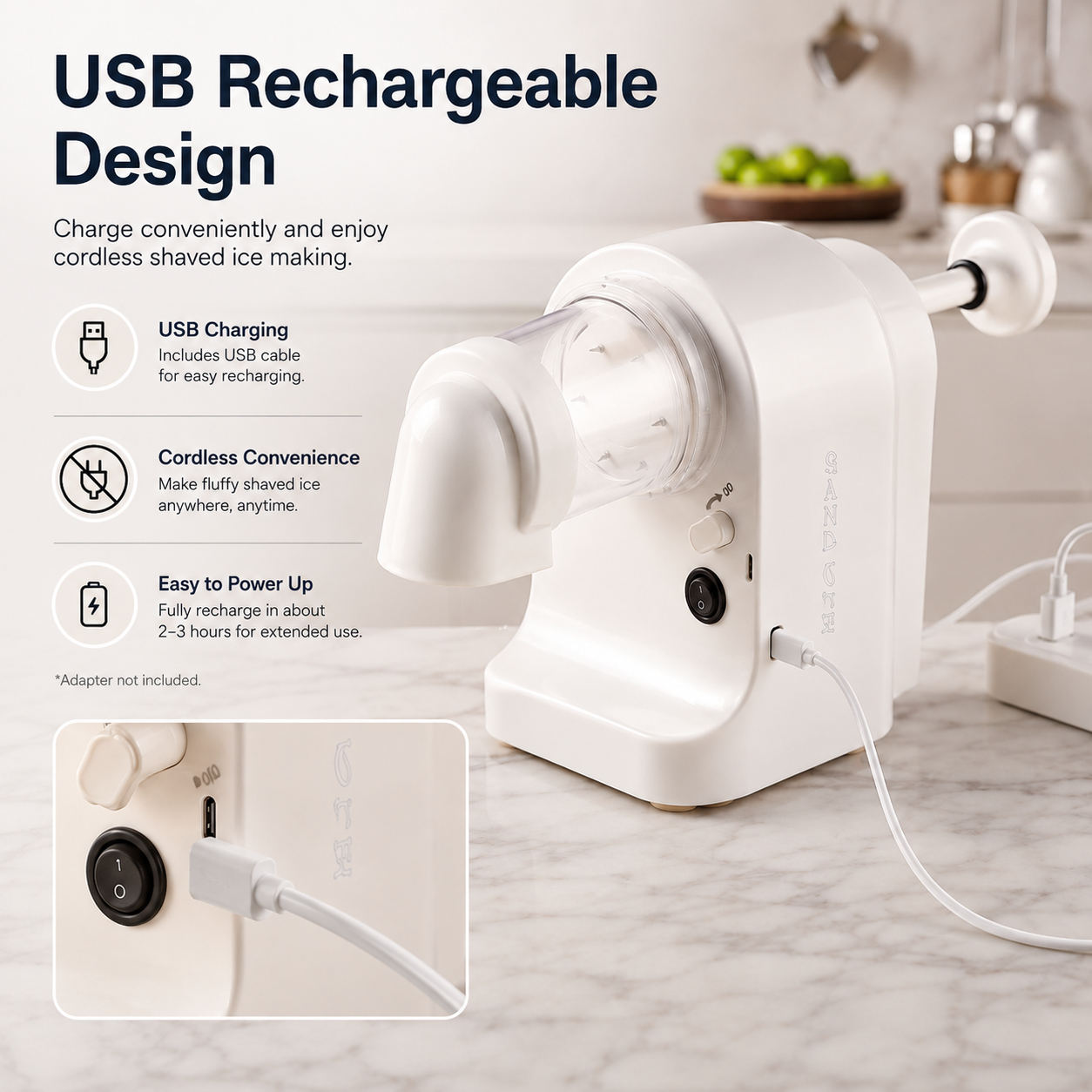 FluffySnow™ Electric Shaved Ice Maker – One-Touch Snow-Like Desserts at Home