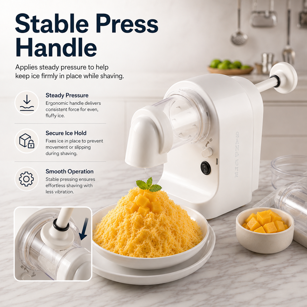 FluffySnow™ Electric Shaved Ice Maker – One-Touch Snow-Like Desserts at Home