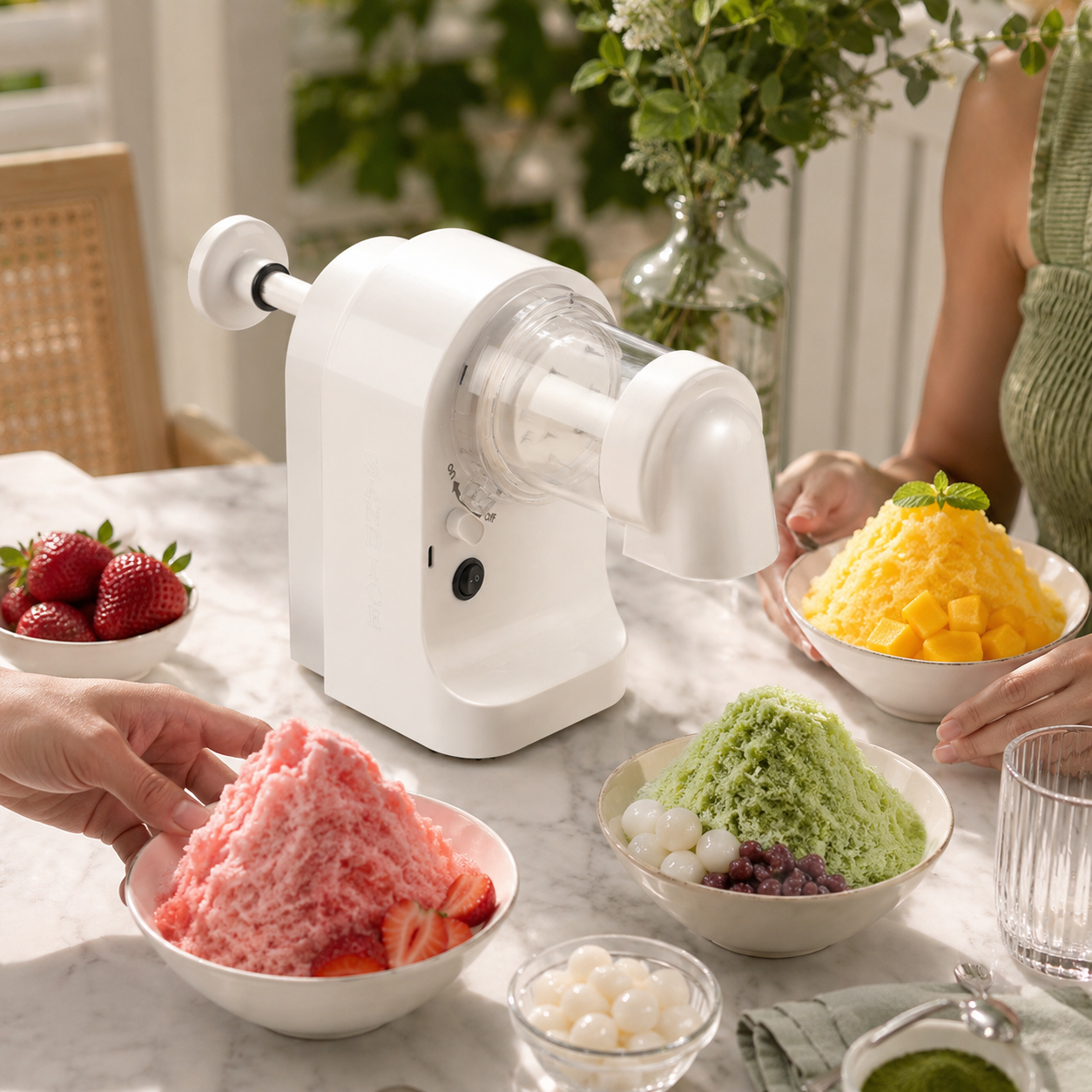 FluffySnow™ Electric Shaved Ice Maker – One-Touch Snow-Like Desserts at Home