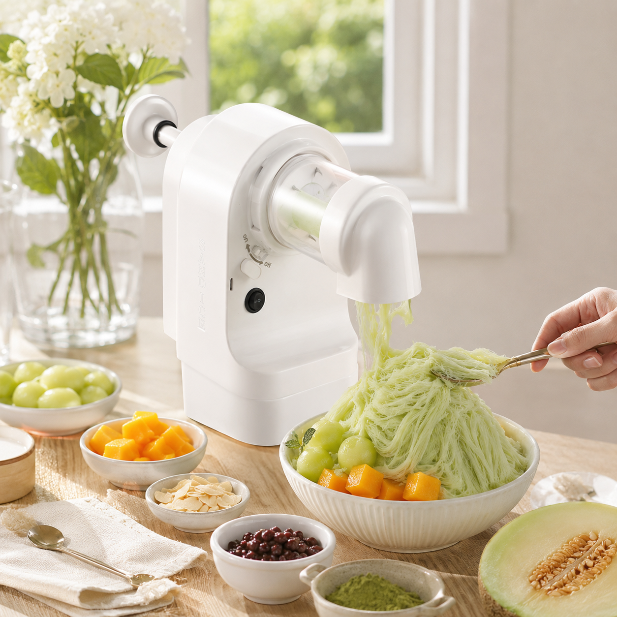 FluffySnow™ Electric Shaved Ice Maker – One-Touch Snow-Like Desserts at Home