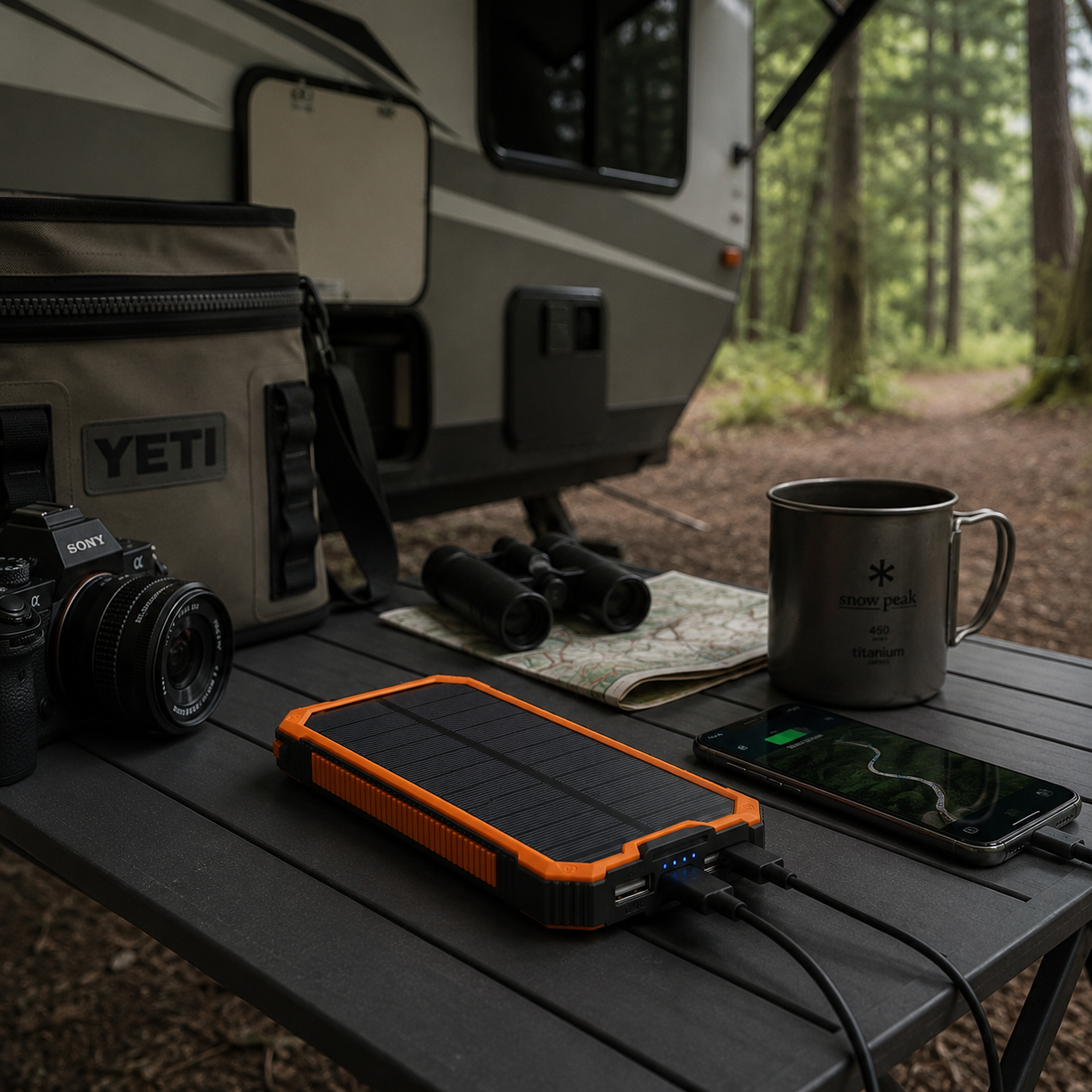 Adventure-Ready Solar Power Bank for Phones, Tablets & Outdoor Gear
