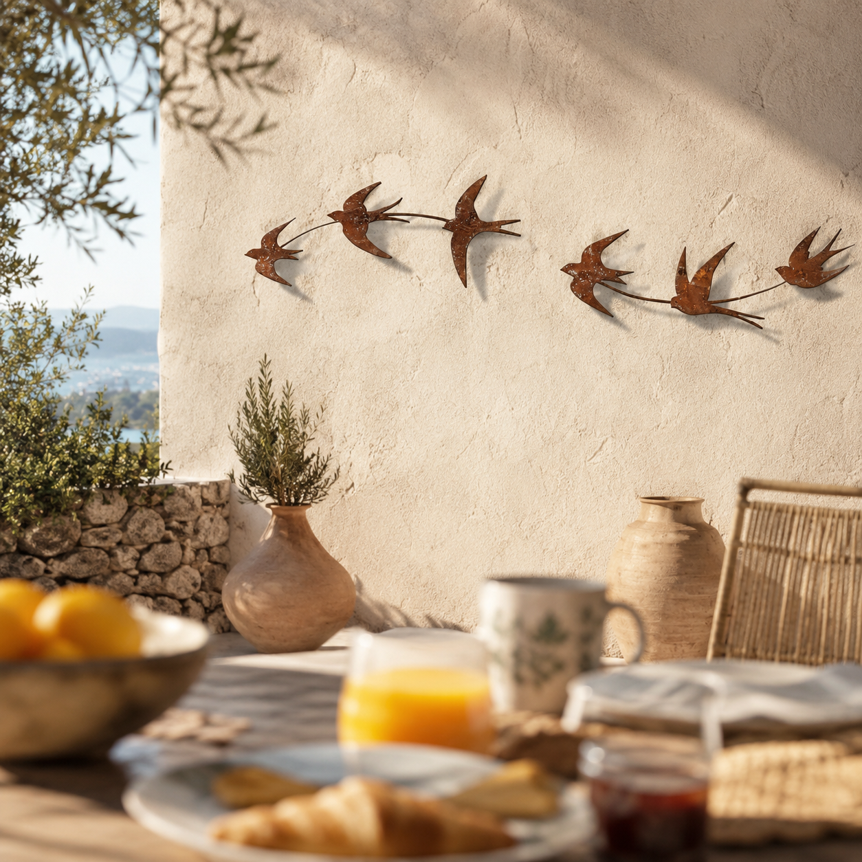 Rustic Swallow Wall Art Set for Indoor & Outdoor Decor-2pcs