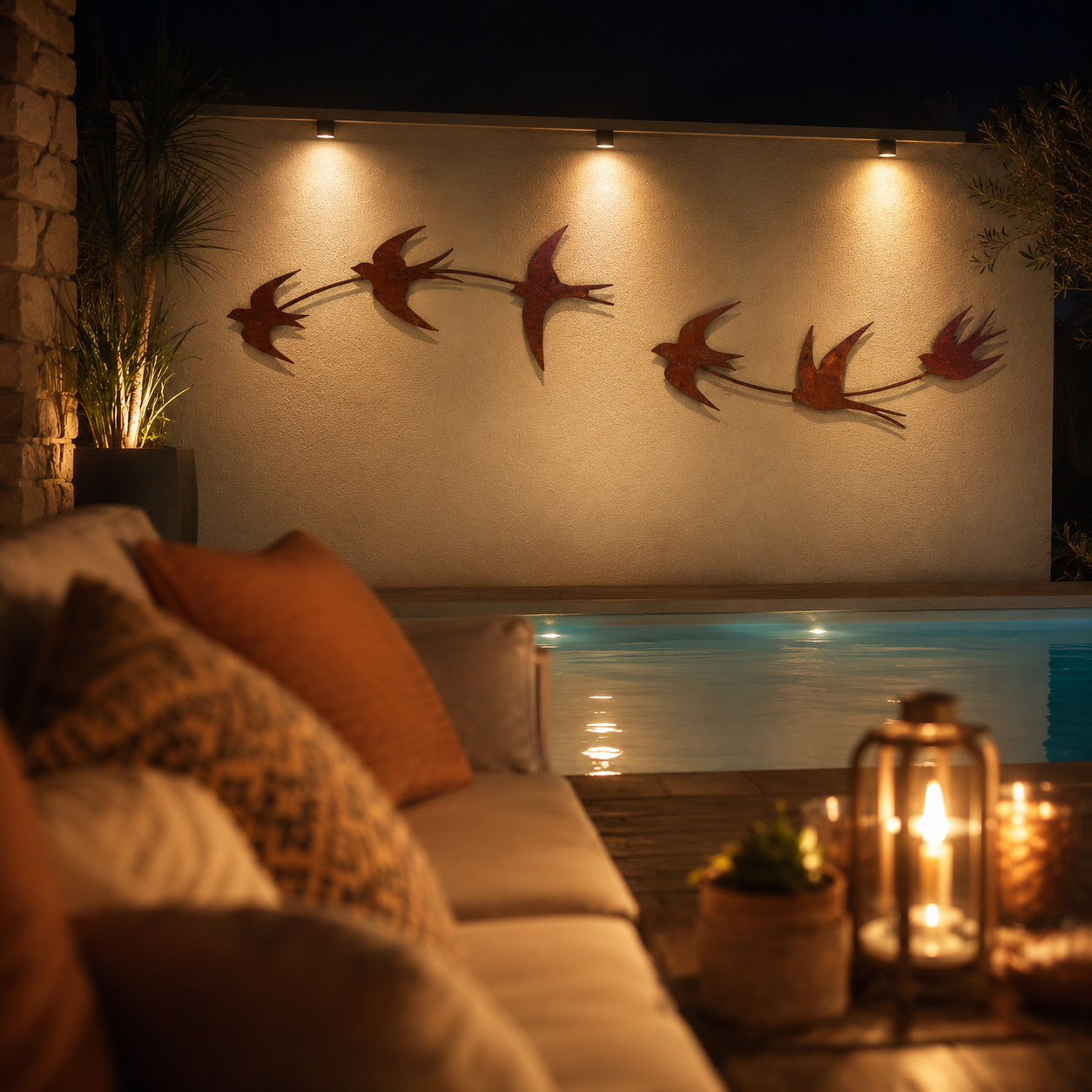 Rustic Swallow Wall Art Set for Indoor & Outdoor Decor-2pcs