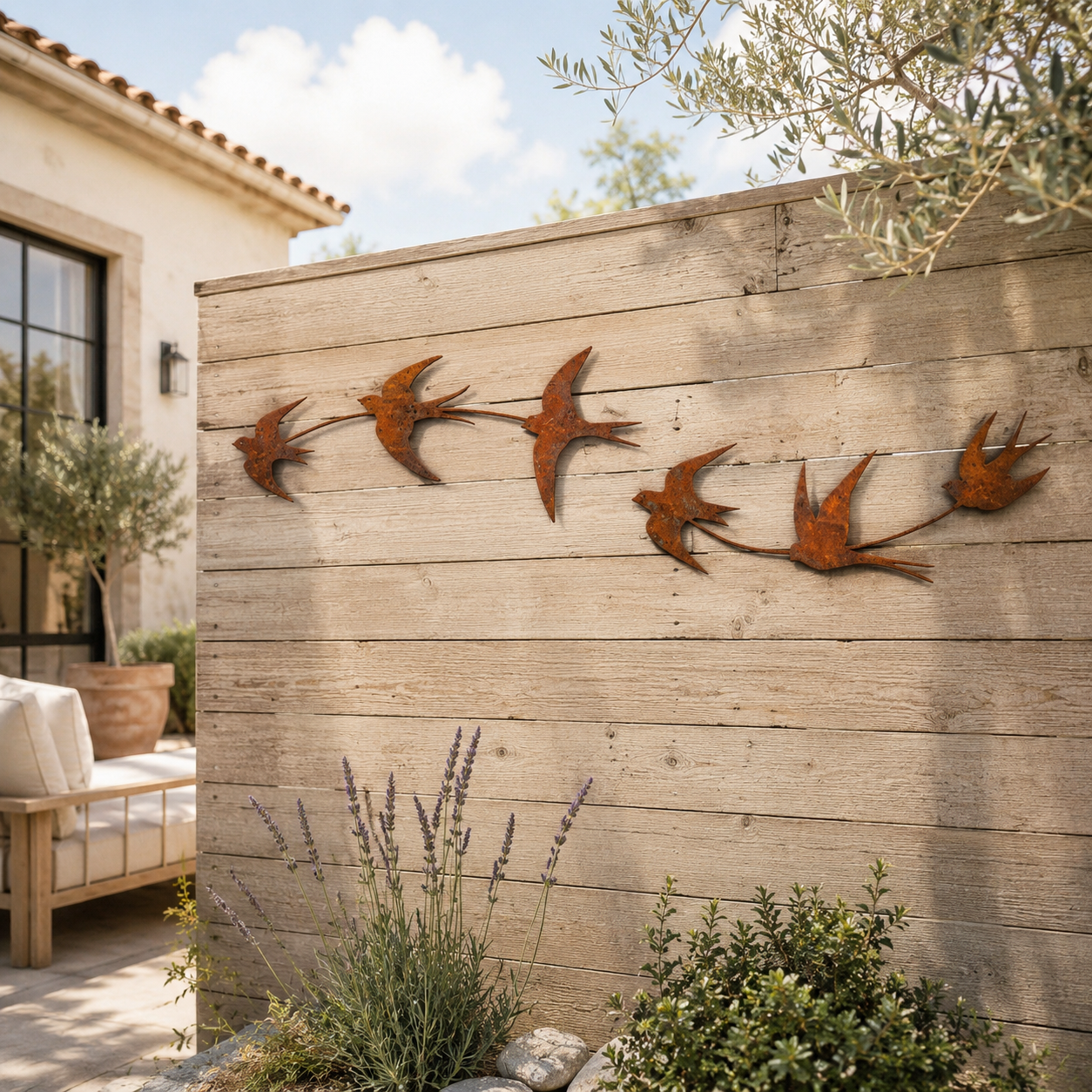 Rustic Swallow Wall Art Set for Indoor & Outdoor Decor-2pcs